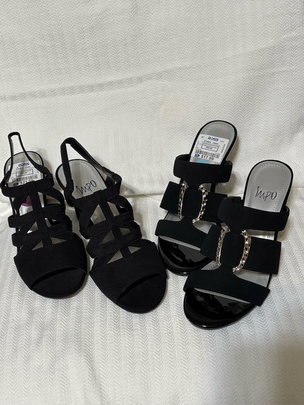 2 Pair Black IMPO Sandals Heels